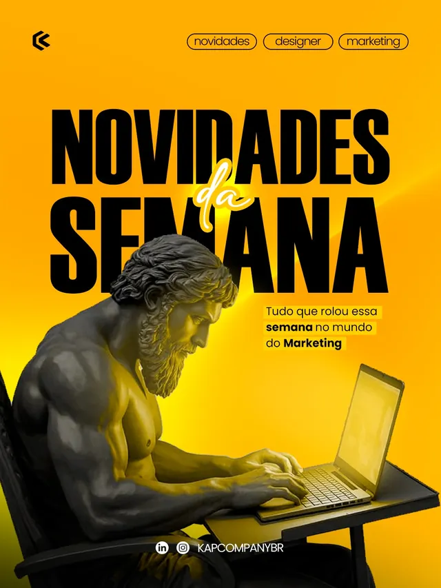 Capa de post do Instagram da KAP: novidades da semana no marketing